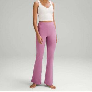 Lululemon Groove High Rise Split Hem Flared Leggings Pink Size 14